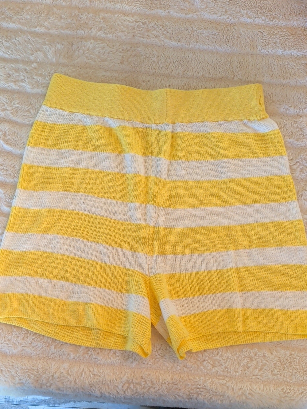 Free People Beach Yellow & White Striped Knit Women’s Shorts